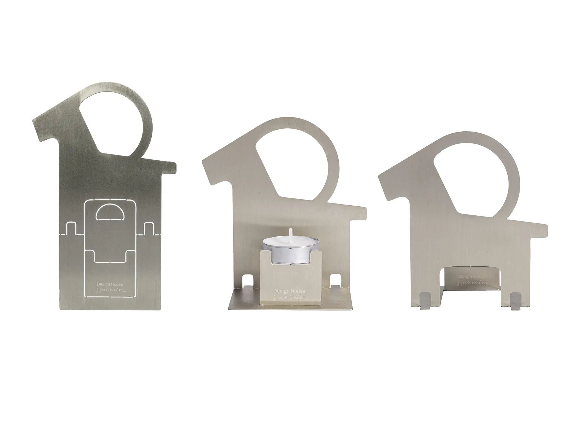 Pop-up telysholder julebukk, Rustfritt stål Design House Stockholm