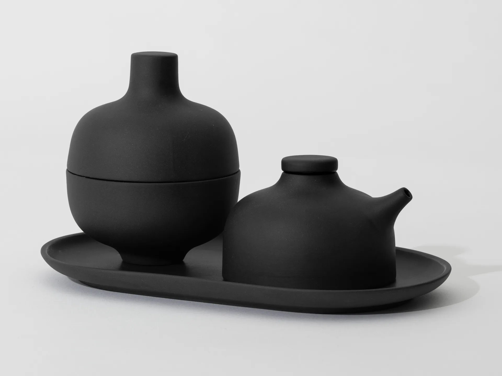 Sand skål med lokk S Ø 8,2 cm, Black clay Design House Stockholm