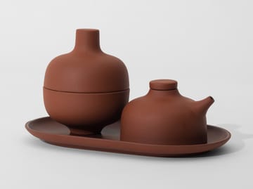 Sand tallerken oval 12,5 x 20 cm - Red clay - Design House Stockholm