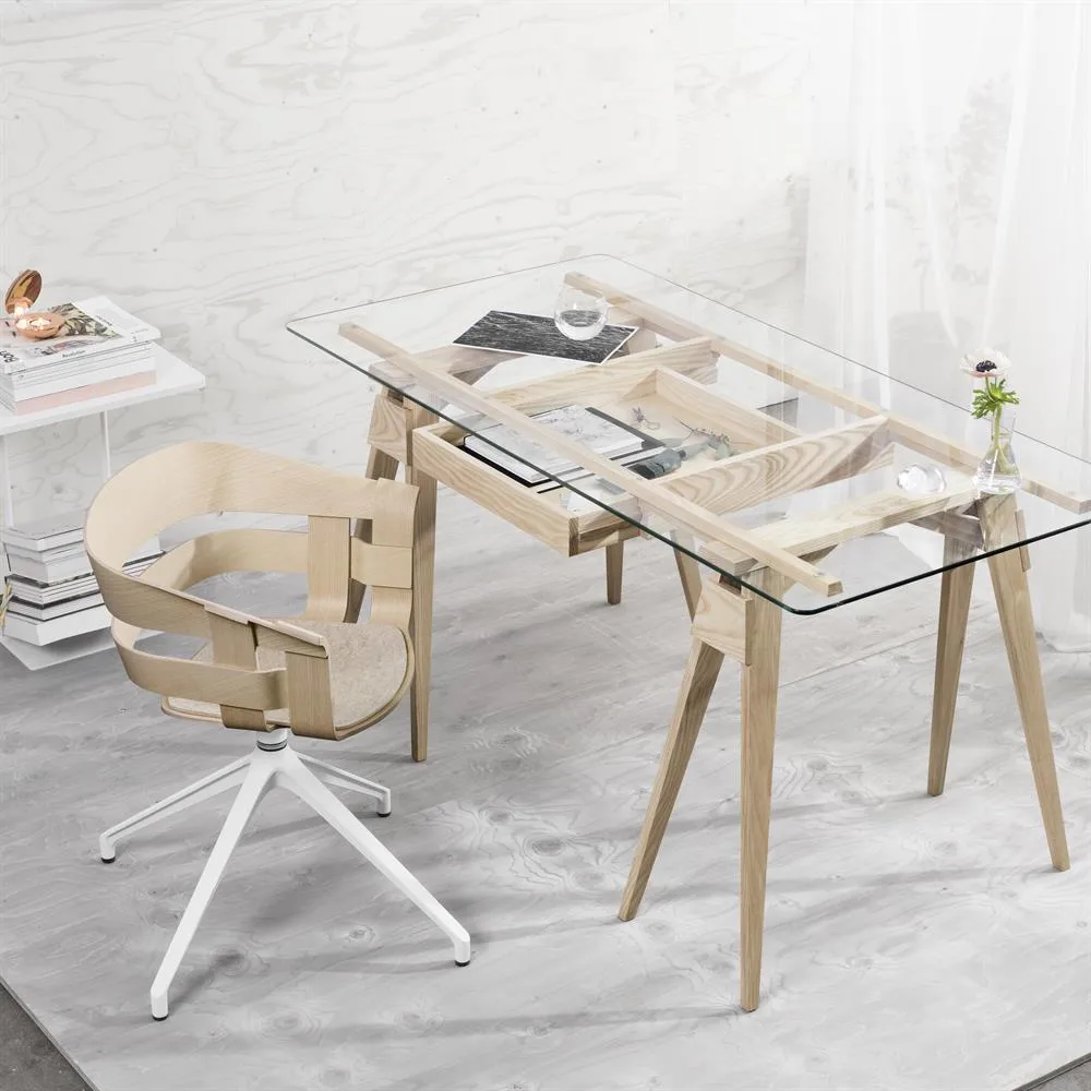 Wick Chair kontorstol, ask-hvitemetallbein Design House Stockholm