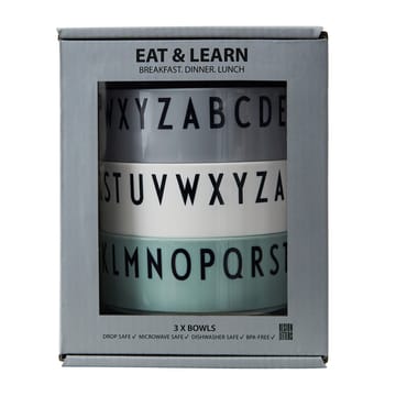 Breakfast Dinner Lunch skål 3-stk. - Grønn - Design Letters