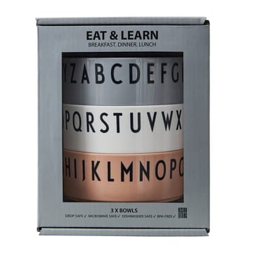 Breakfast Dinner Lunch skål 3-stk. - Nude - Design Letters