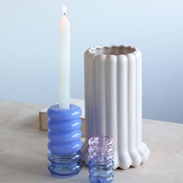 Bubble 2-i-1 vase og lysestake 13,5 cm - Blue - Design Letters