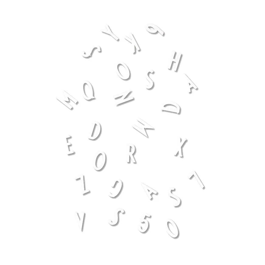 Design Letters bokstavsboks, Hvite bokstaver Design Letters