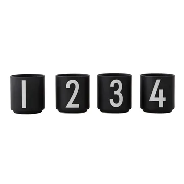 Design Letters espressokopper 4-stk. svart - Black - Design Letters