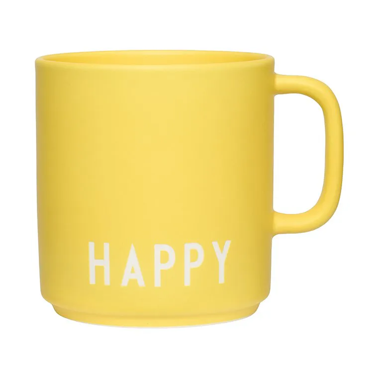 Design Letters favorittkopp med hank 25 cl, Yellow Design Letters