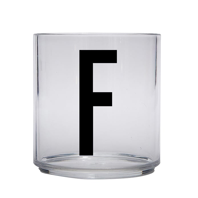 Design Letters Kids glass F | Skandinavisk Design | Vannglass | Gjennomsiktig