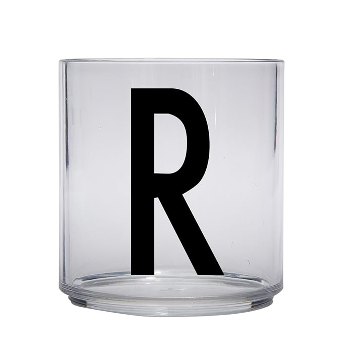 Design Letters Kids glass R | Skandinavisk Design | Vannglass | Gjennomsiktig