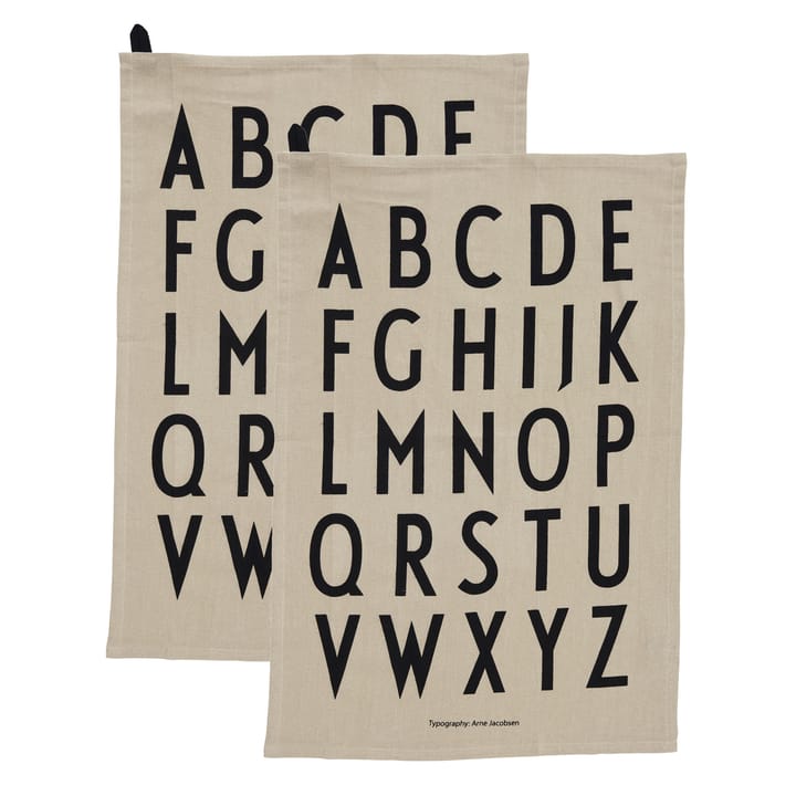 Design Letters kjøkkenhåndkle 40x60 cm 2-stk. - Beige - Design Letters