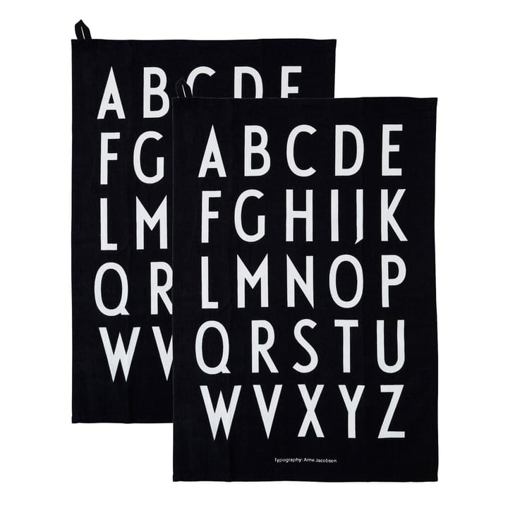 Design Letters kjøkkenhåndkle 40x60 cm 2-stk. - Svart - Design Letters