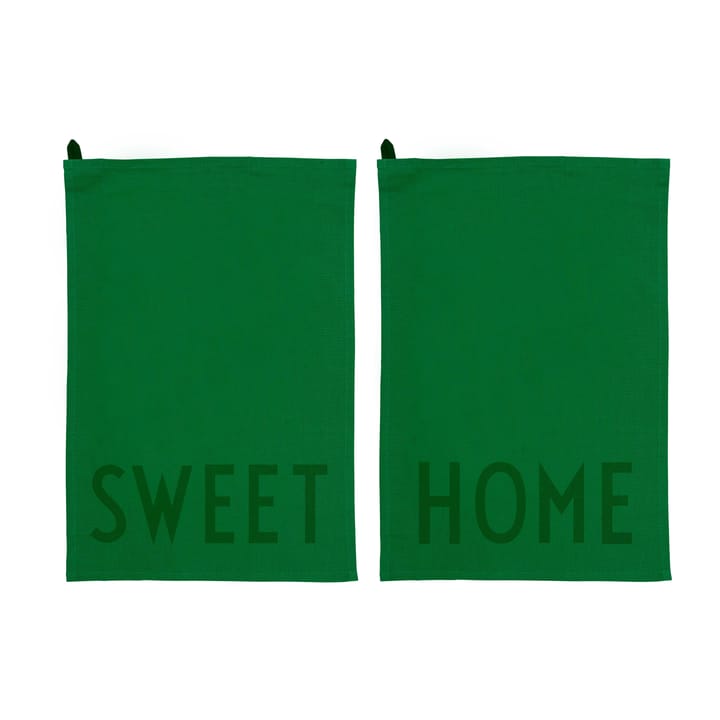 Design Letters kjøkkenhåndkle favoritt 2 deler - Sweet-home-green - Design Letters