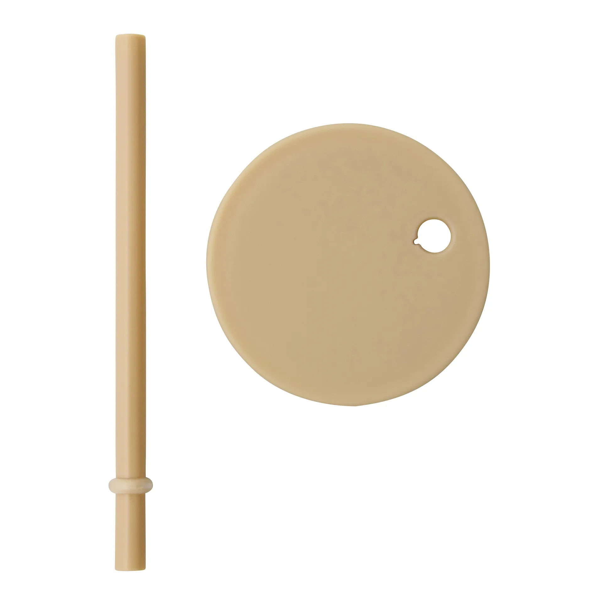 Design Letters sugerør med lokk, Beige Design Letters