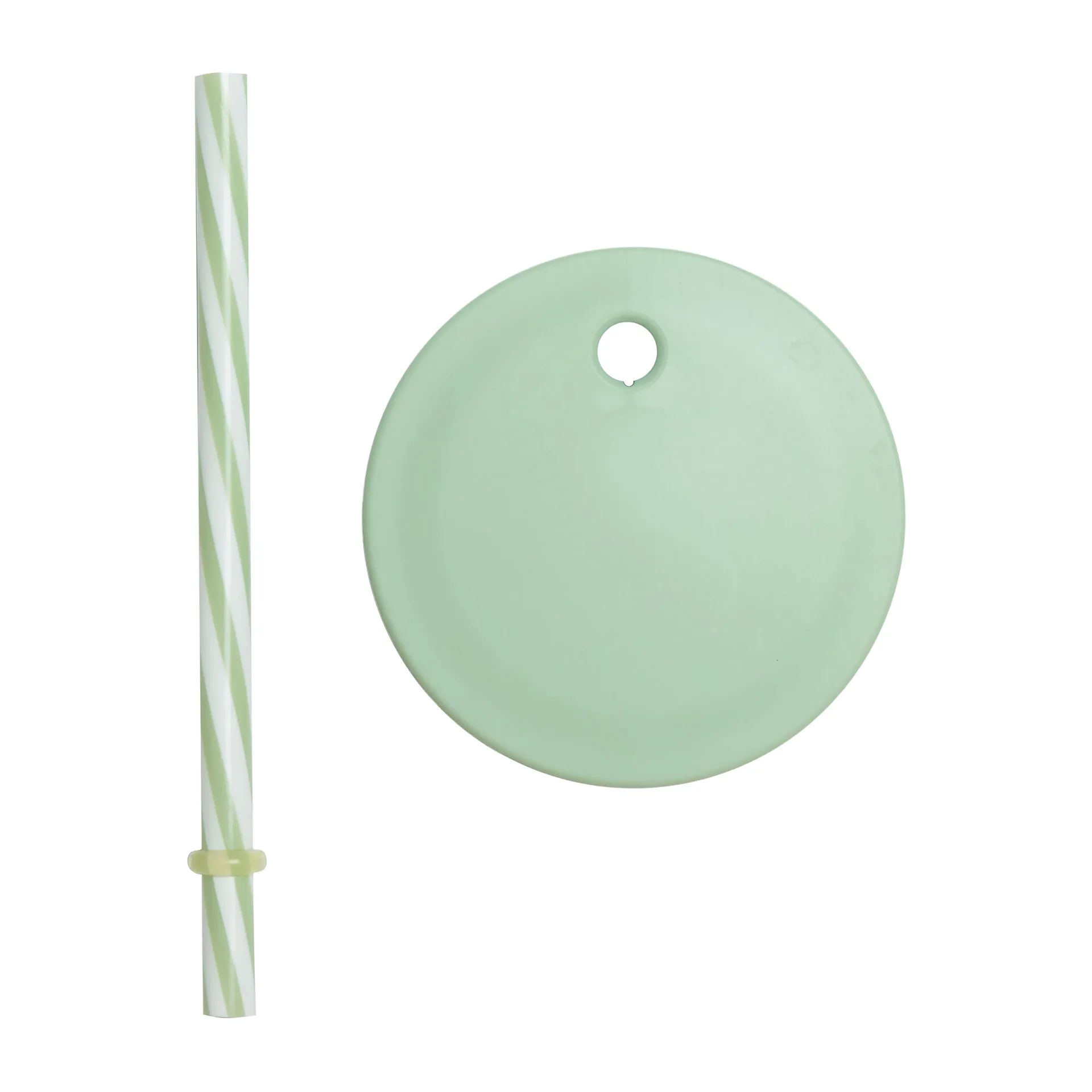 Design Letters sugerør med lokk, Green Design Letters