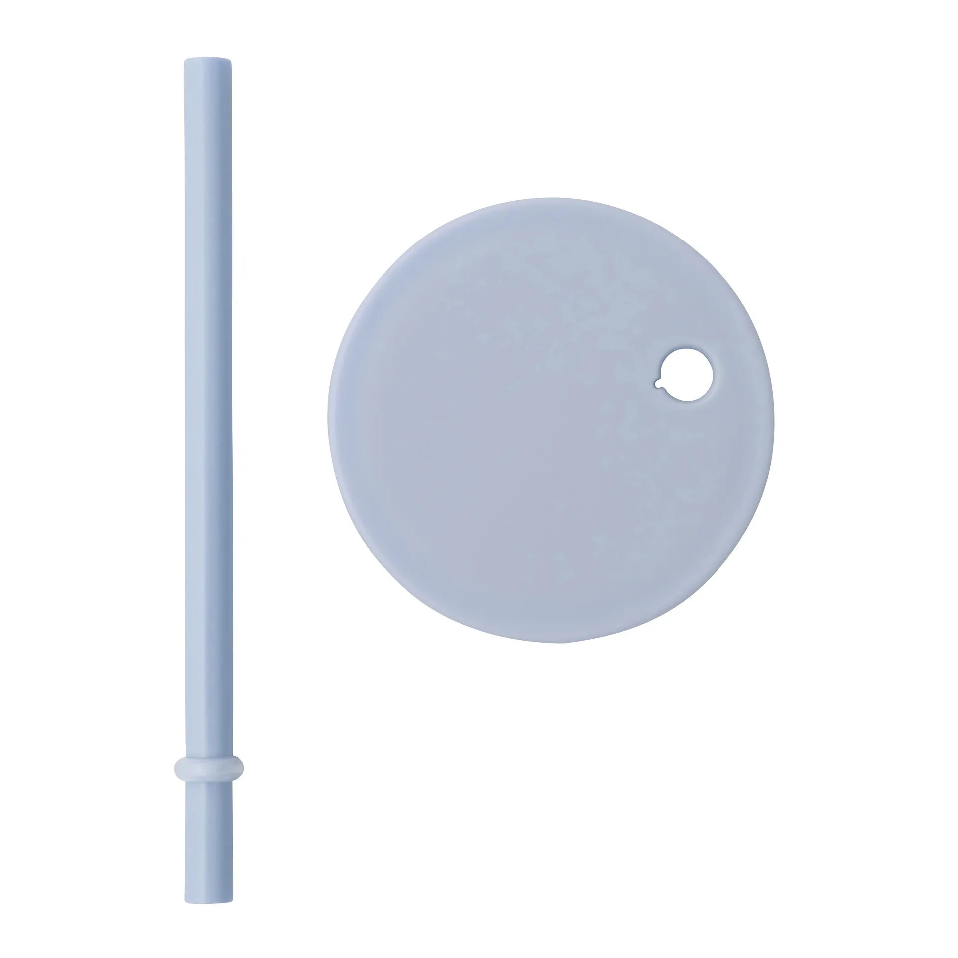 Design Letters sugerør med lokk, Lyseblå Design Letters