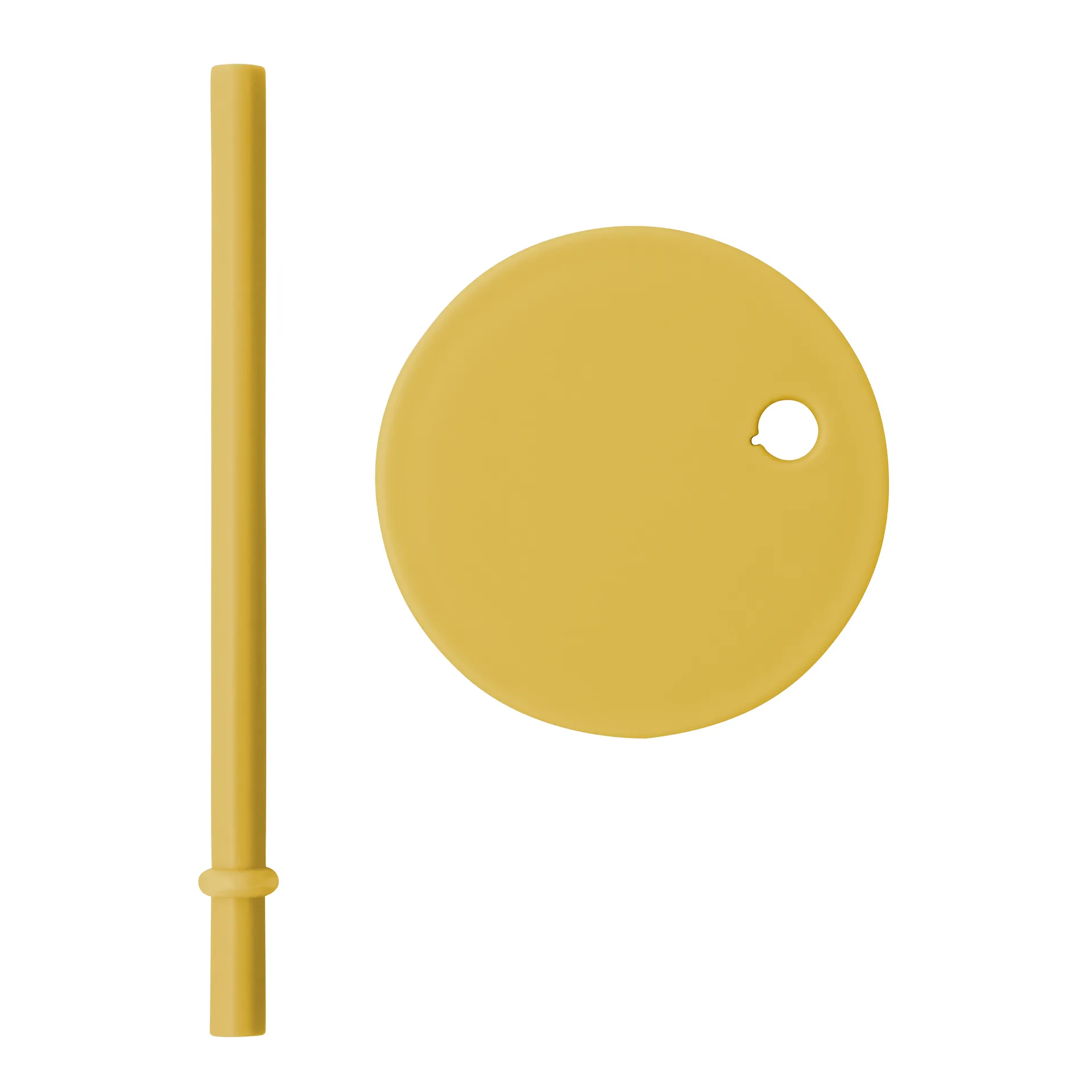 Design Letters sugerør med lokk, Mustard Design Letters