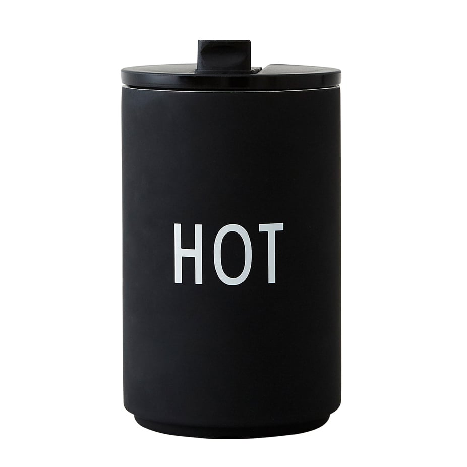 Design Letters termokrus Hot | Skandinavisk Design | Termokopper | Svart