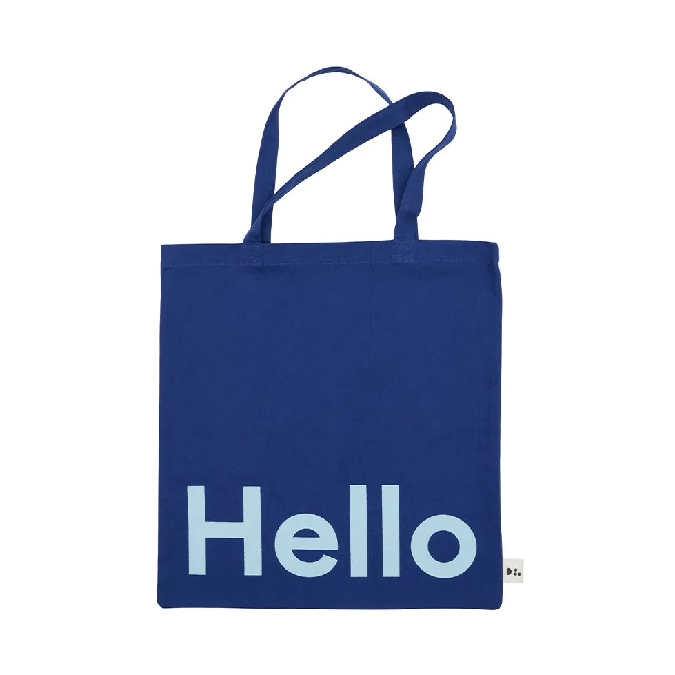Design Letters Tote bag veske, Hello-mørkeblå Design Letters