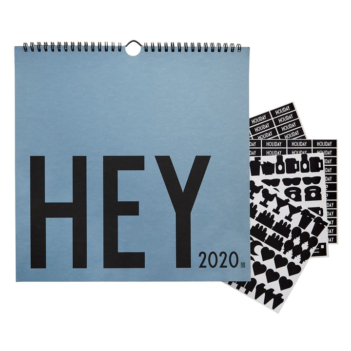 Design Letters veggkalender 2020, Blå Design Letters