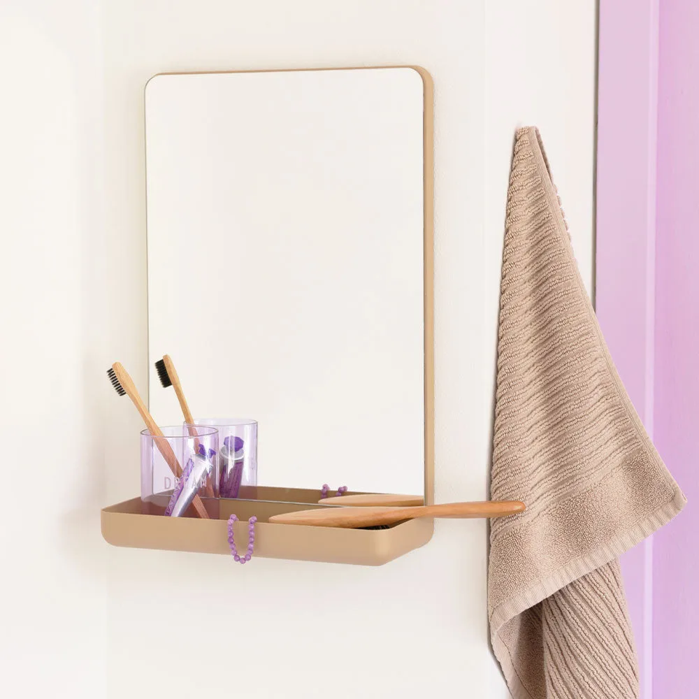 Design Letters Veggspeil med hylle, Beige Design Letters