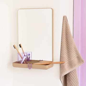 Design Letters Veggspeil med hylle - Beige - Design Letters