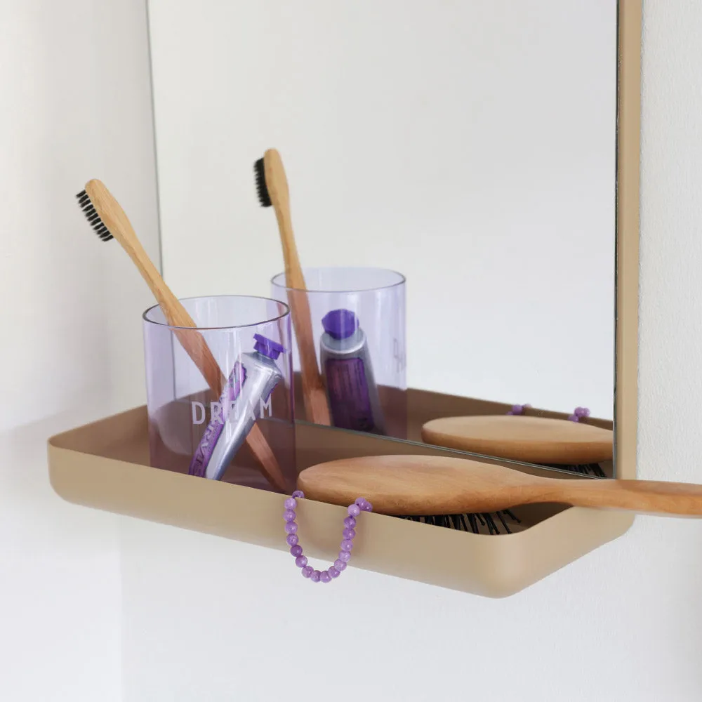 Design Letters Veggspeil med hylle, Beige Design Letters