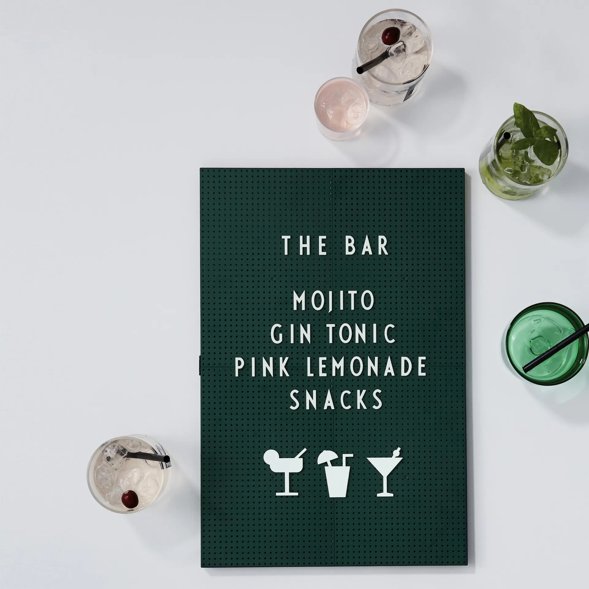 Party icons til oppslagstavle 20 deler, hvit Design Letters