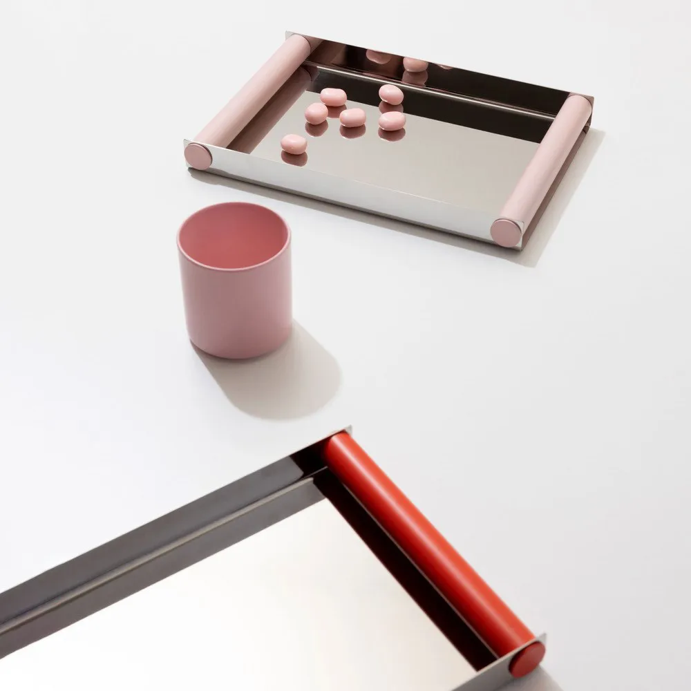 Ray tray disco brett 20,5x30 cm, Creole pink-rustfritt stål Design Letters