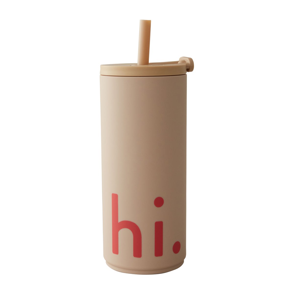 Design Letters Travel Life termosflaske med sugerør 50 cl Hi-beige
