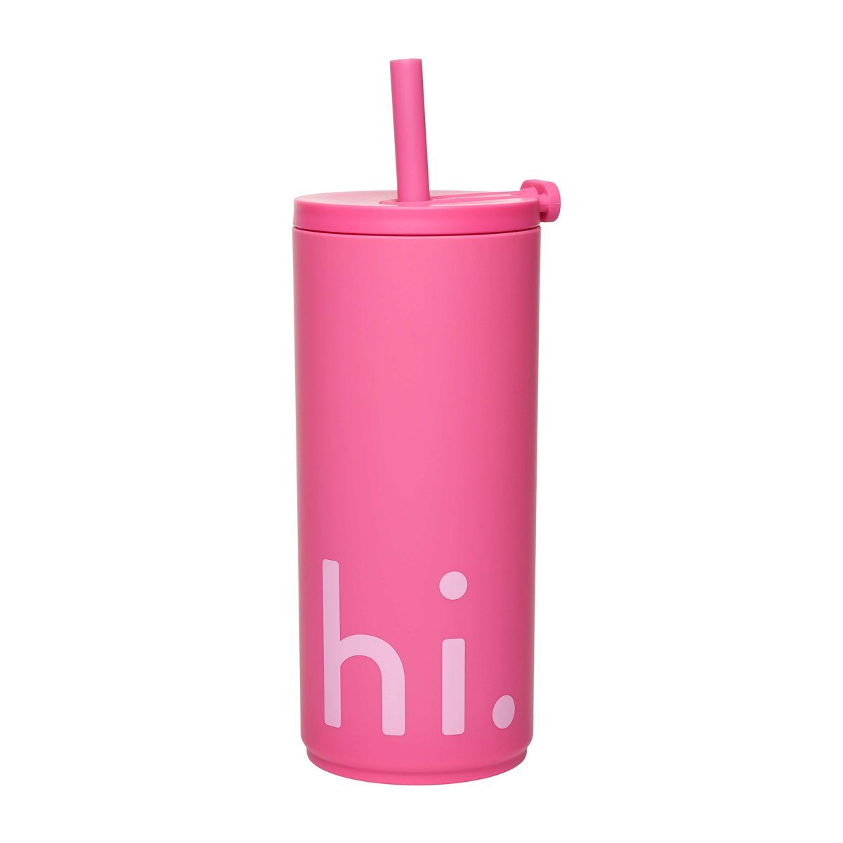Design Letters Travel Life termosflaske med sugerr 50 cl Hi-cherry pink