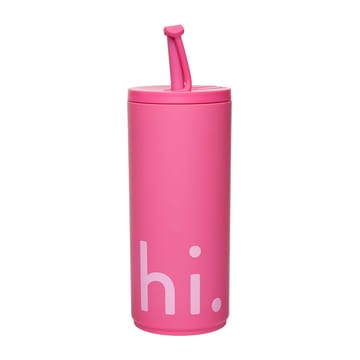 Travel Life termosflaske med sugerør 50 cl - Hi-cherry pink - Design Letters