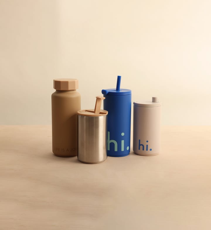 Travel Life termosflaske med sugerør 50 cl, Hi-cobalt blue Design Letters