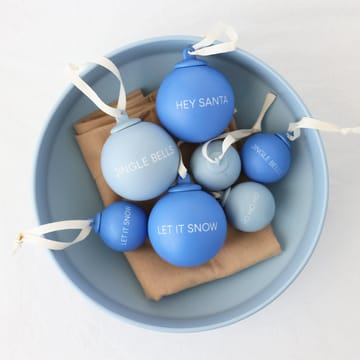 XMAS Stories juletrekule Ø4 cm 4-pakning - Cobalt blue-light blue - Design Letters