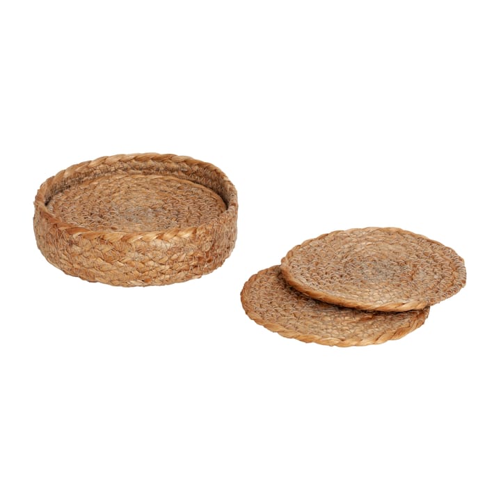 Elin glassunderlag Ø10,5 cm 6-pakning - Natur - Dixie