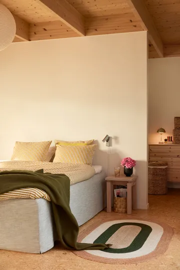 Elin striped oval juteteppe 92 x 150 cm - Green - Dixie