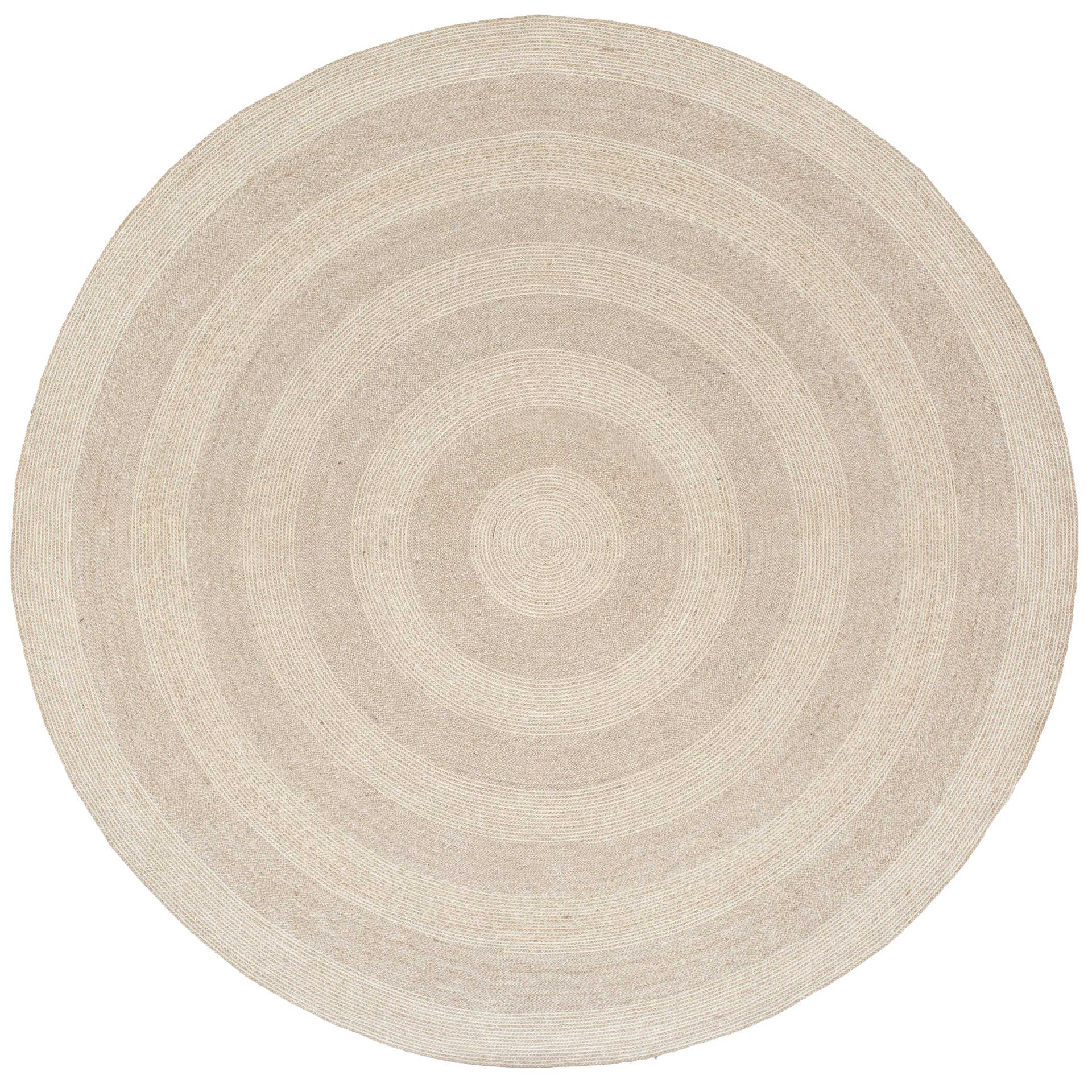 Ella jutegulvteppe Ø220 cm, Hvit-natur Dixie