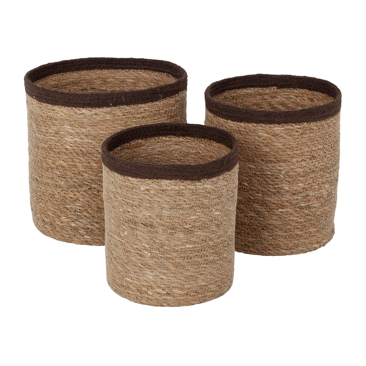 Dixie Emil oppbevaringskurv 3-pakning large Natur-brun