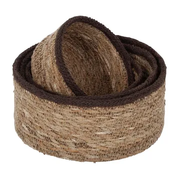 Emil seagrass kurv small 4-pakning - Natur-brun - Dixie