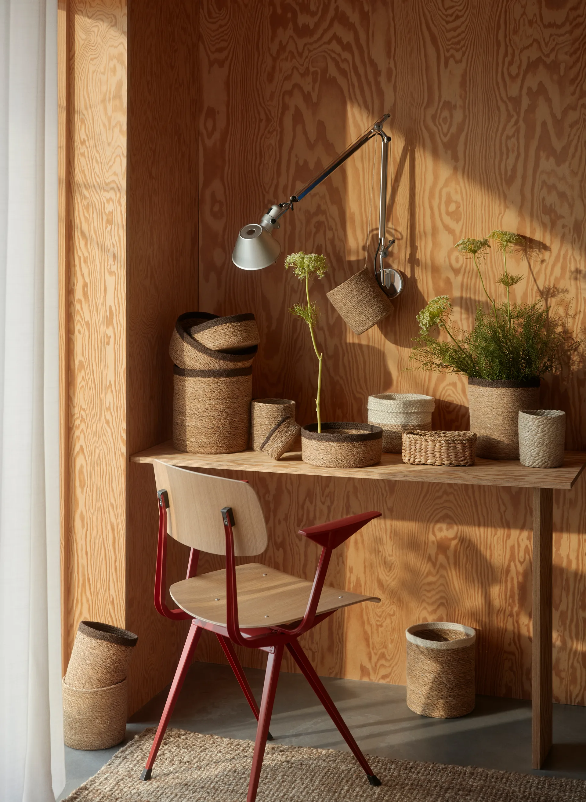 Emil Storage kurv 3-stk small, Natur-brun Dixie