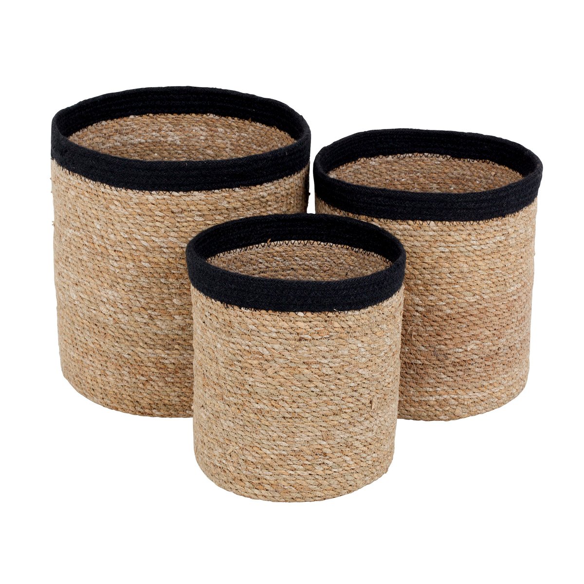 Dixie Emil Storage kurv 3-stk small Natur-svart | Skandinavisk Design | Oppbevaringskurver | Svart