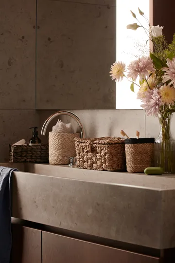 Emil Storage kurv 3-stk small - Natur-svart - Dixie