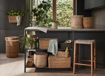 Esther oppbevaringskurv med lokk 3 deler - Naturlig - Dixie