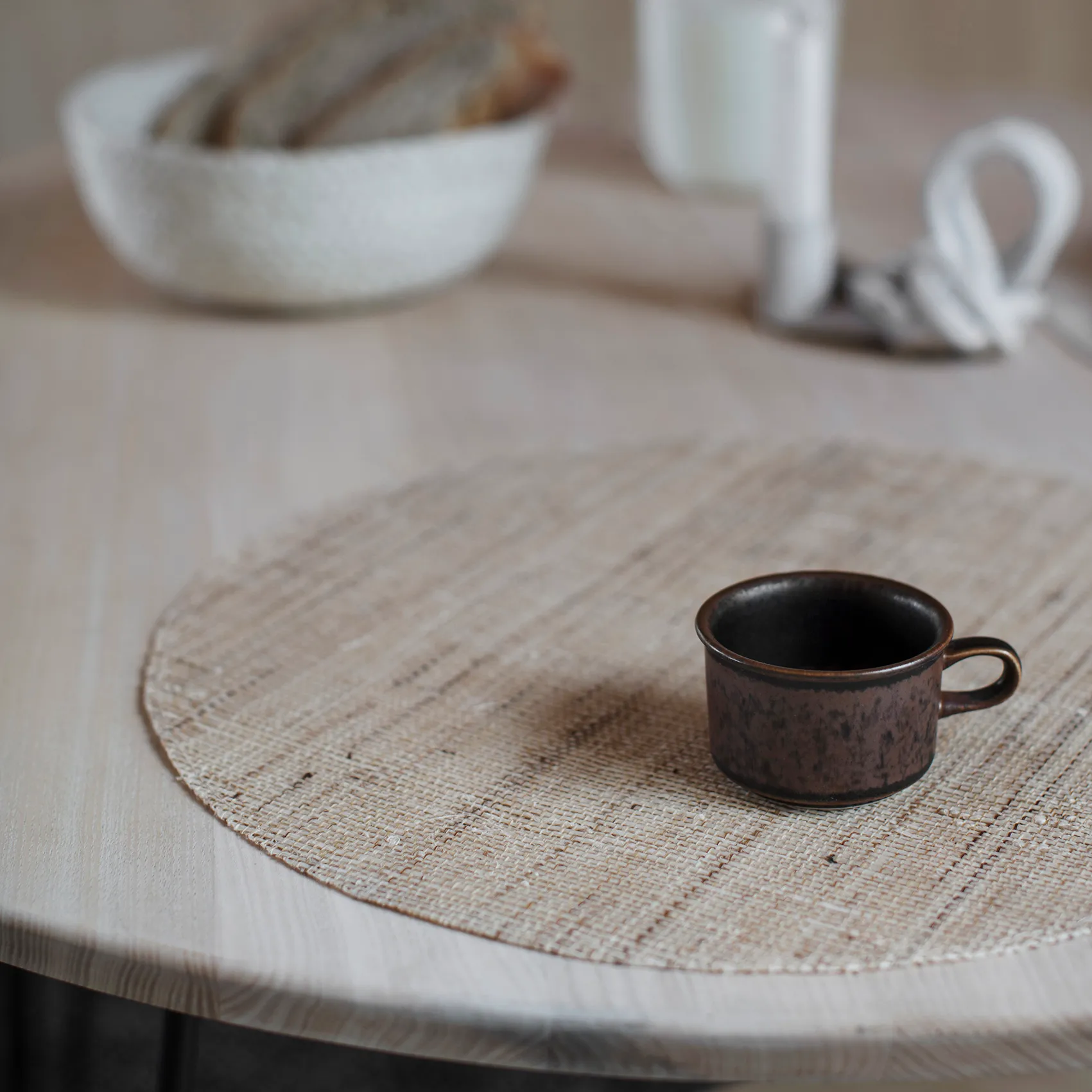 Flettet brødkurv 3-pakning, Hvit Dixie