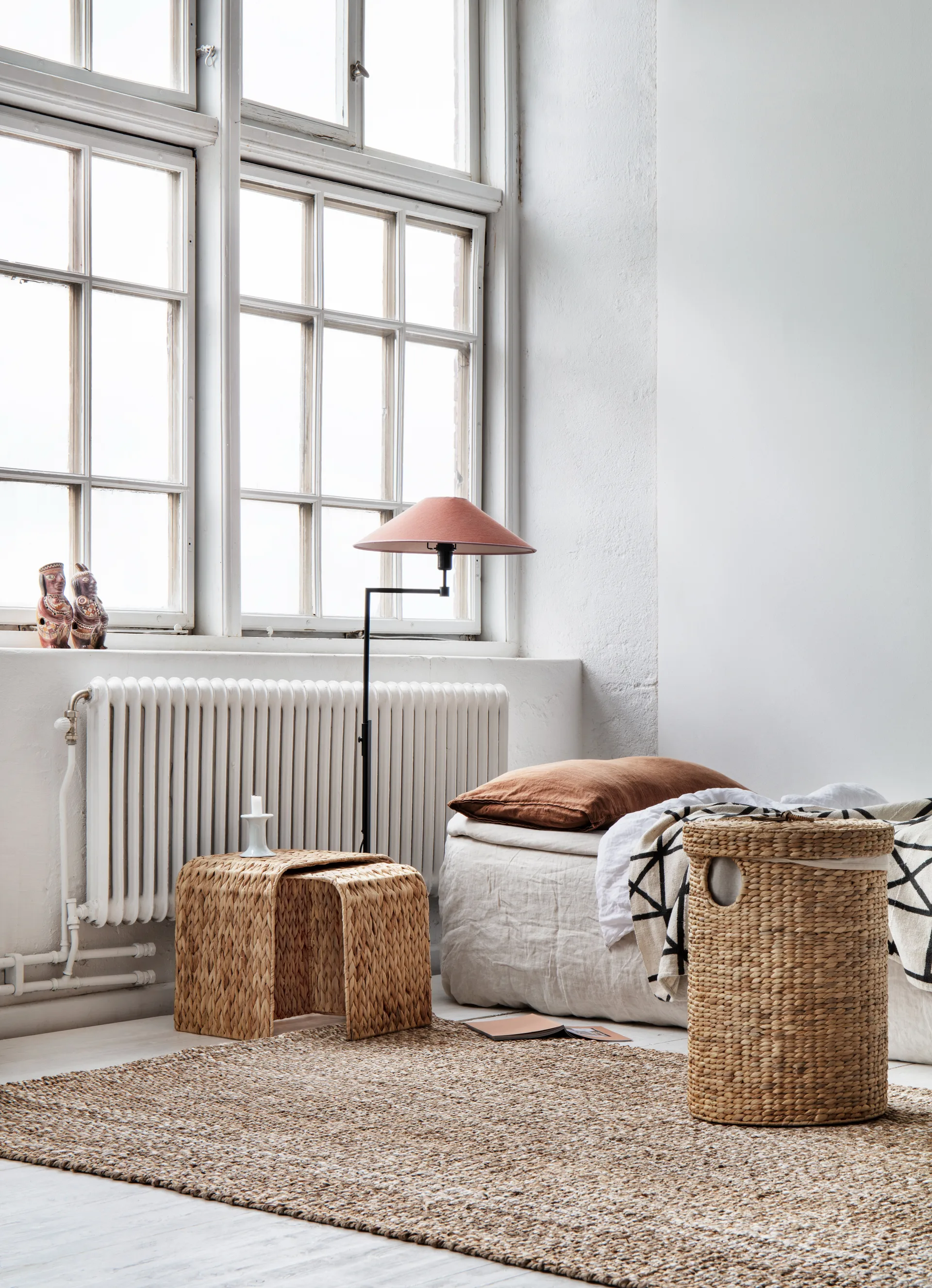 Lily skittentøyskurv rund 2 deler, Natural Dixie