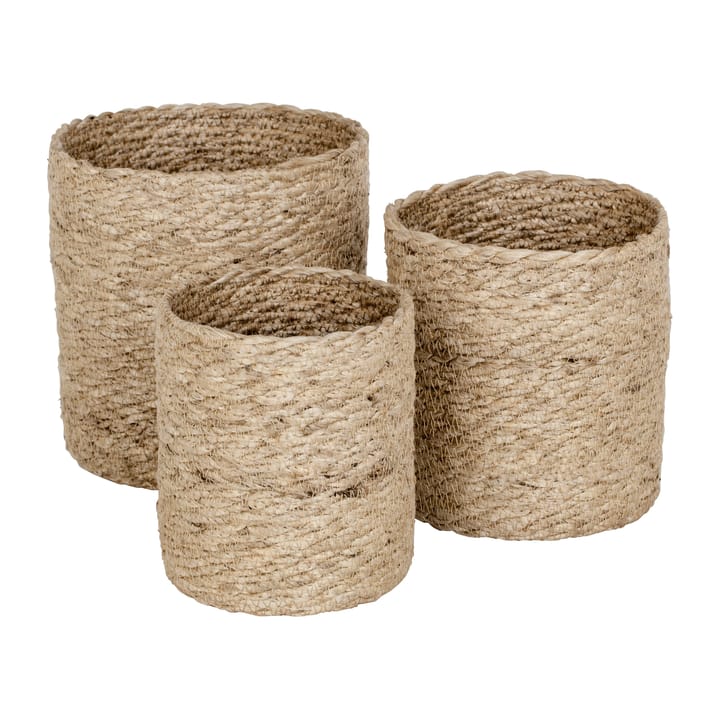 Twisted oppbevaringskurv small 3-pakning - Natur-grå - Dixie