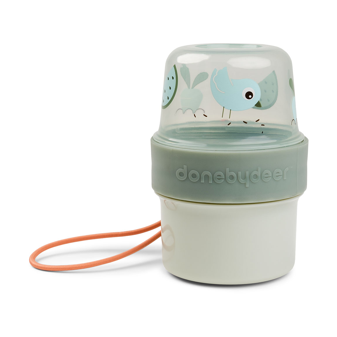 Done by Deer To go 2-way snack container S Birdee Green