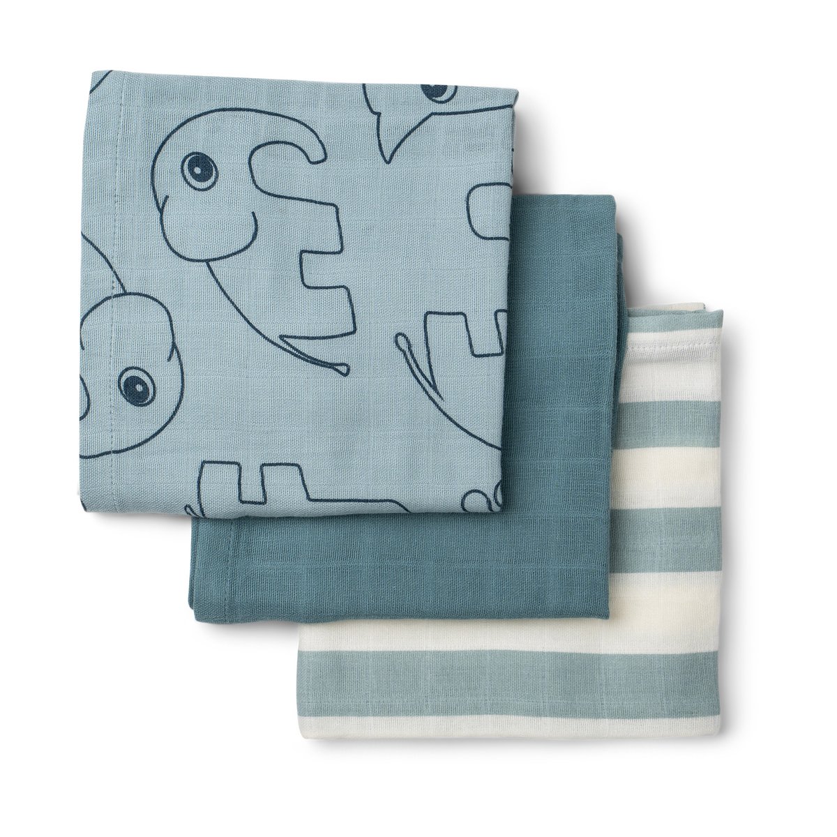 Done by deer Deer Friends vaskeklut 3-pk Blue