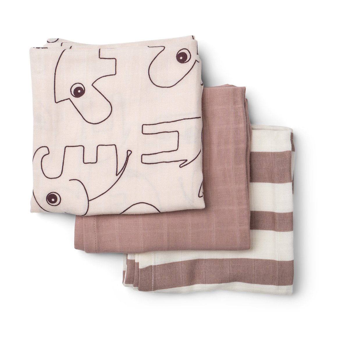 Done by deer Deer Friends vaskeklut 3-pk Powder