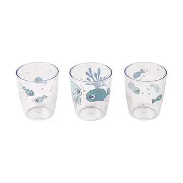 Sea friends yummy miniglass 3-pk 12 cl - Blue - Done by deer
