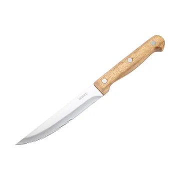 BBQ biffkniv - Rustfritt stål, 6‑pakning, trekasse akasie, 22,5×2 cm - Dorre