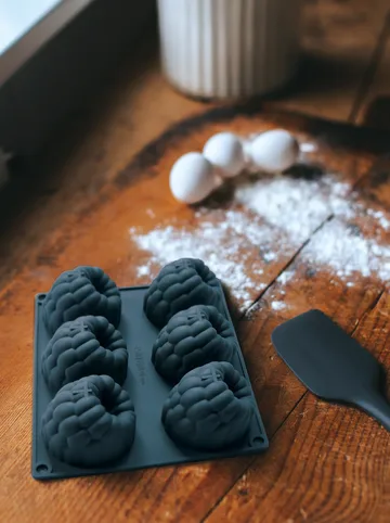 Beck bakeform - Grå, bringebær, silikon, 6 stk - Dorre